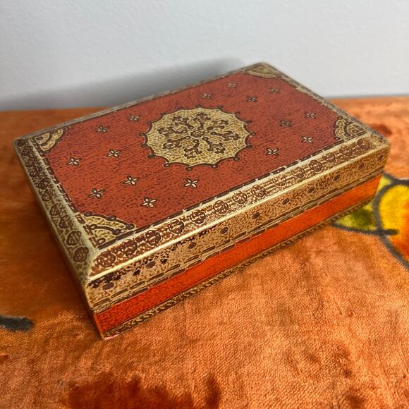 Vintage Gilt Wood Florentine Italian Cigarette Box Jewelry Trinket Dresser Italy - Picture 6 of 11